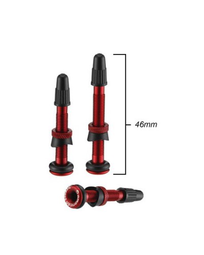 American Classic Tubeless Valve, Alloy, long, 46 mm, red