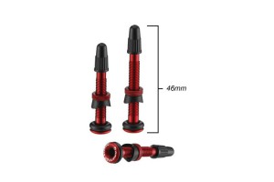 American Classic Tubeless Valve, Alloy, long, 46 mm, red