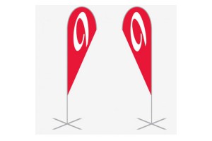 NINER Logo-Event-Flag, 2 m high, red-white