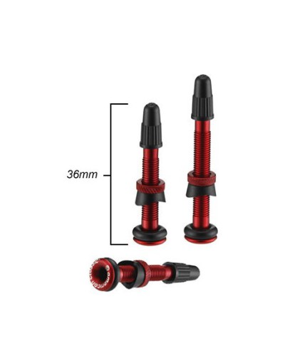 American Classic Tubeless Valves, Alloy, red, 36mm, NT