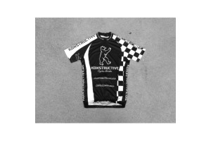 Konstructive Team Clothing, mens cycling jersey, short sleeved, black and white style, size medium