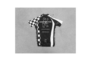 Konstructive Team Clothing, womens cycling jersey, short sleeved, black and white style, size extra large