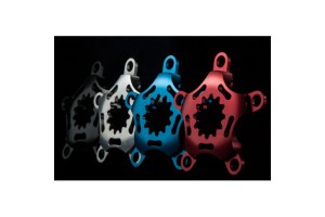 Middleburn RS8 3-Speed Compact Spider, 5-Arm, without chainrings, red anodized, 94/58 mm BCD