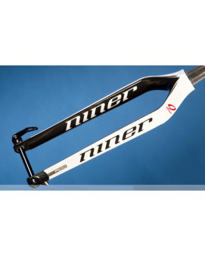 NINER RDO Carbon Mountain Bike Gabel, konisch, 15 mm Achse, 470 mm Länge, Post-Mount-Disc-Bremssockel, Farbe: White